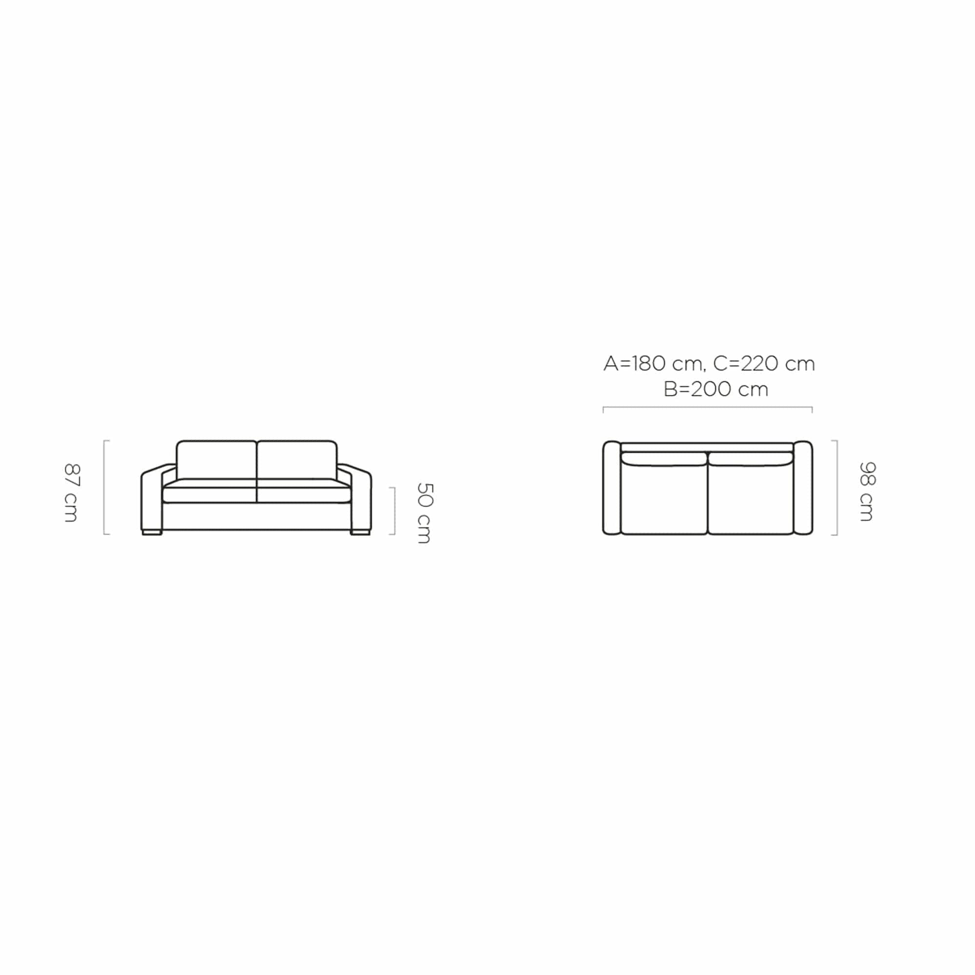 Canapea extensibila VANILLA 160, stofa catifelata gri grafit - Riviera 96, Gama Premium, 220x98x87 cm
