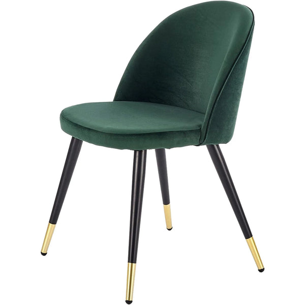 Scaun tapitat K315, verde inchis/negru, stofa catifelata/metal, 50x55x76 cm