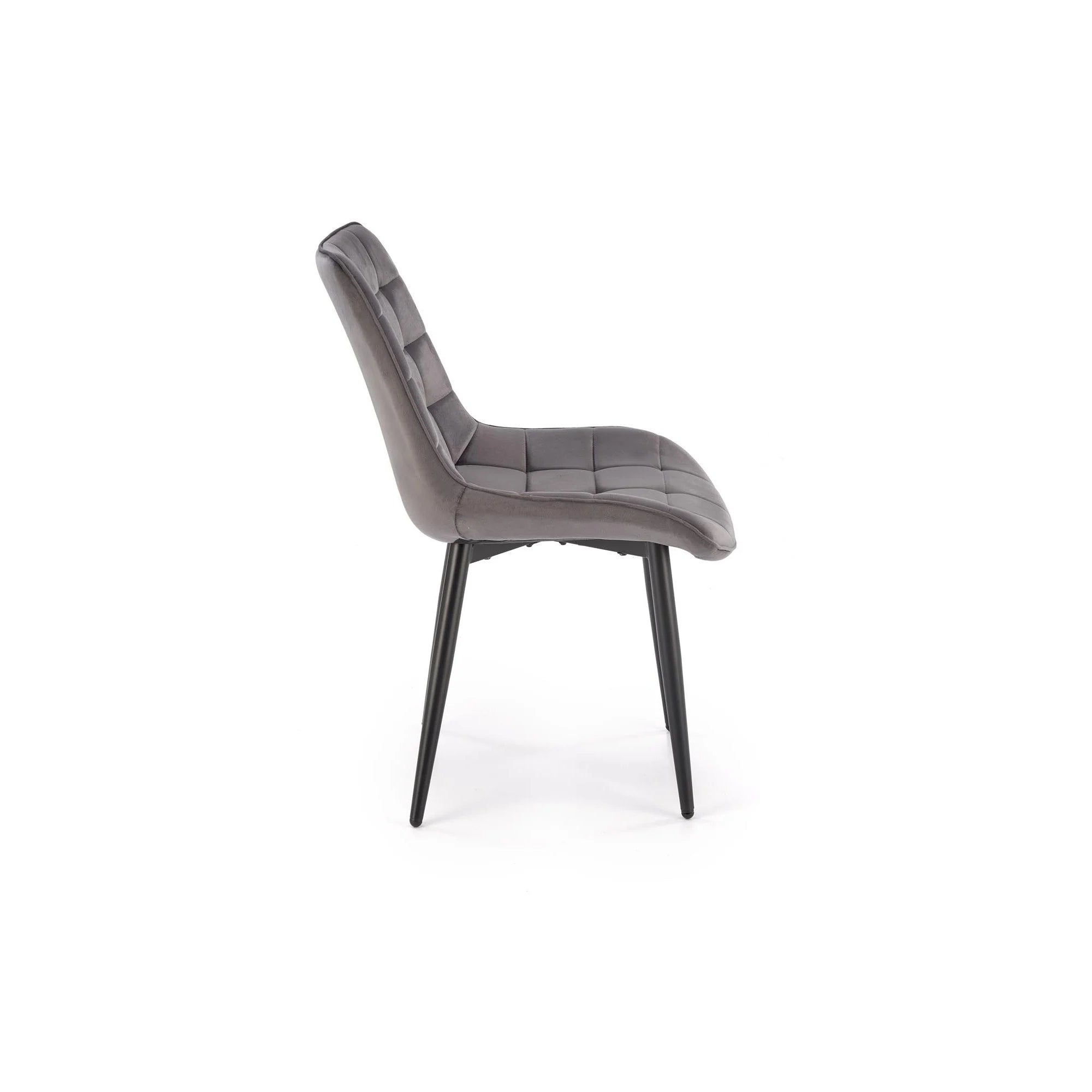 Scaun K580, gri - HLR 21, stofa catifelata/otel, 51x61x85 cm