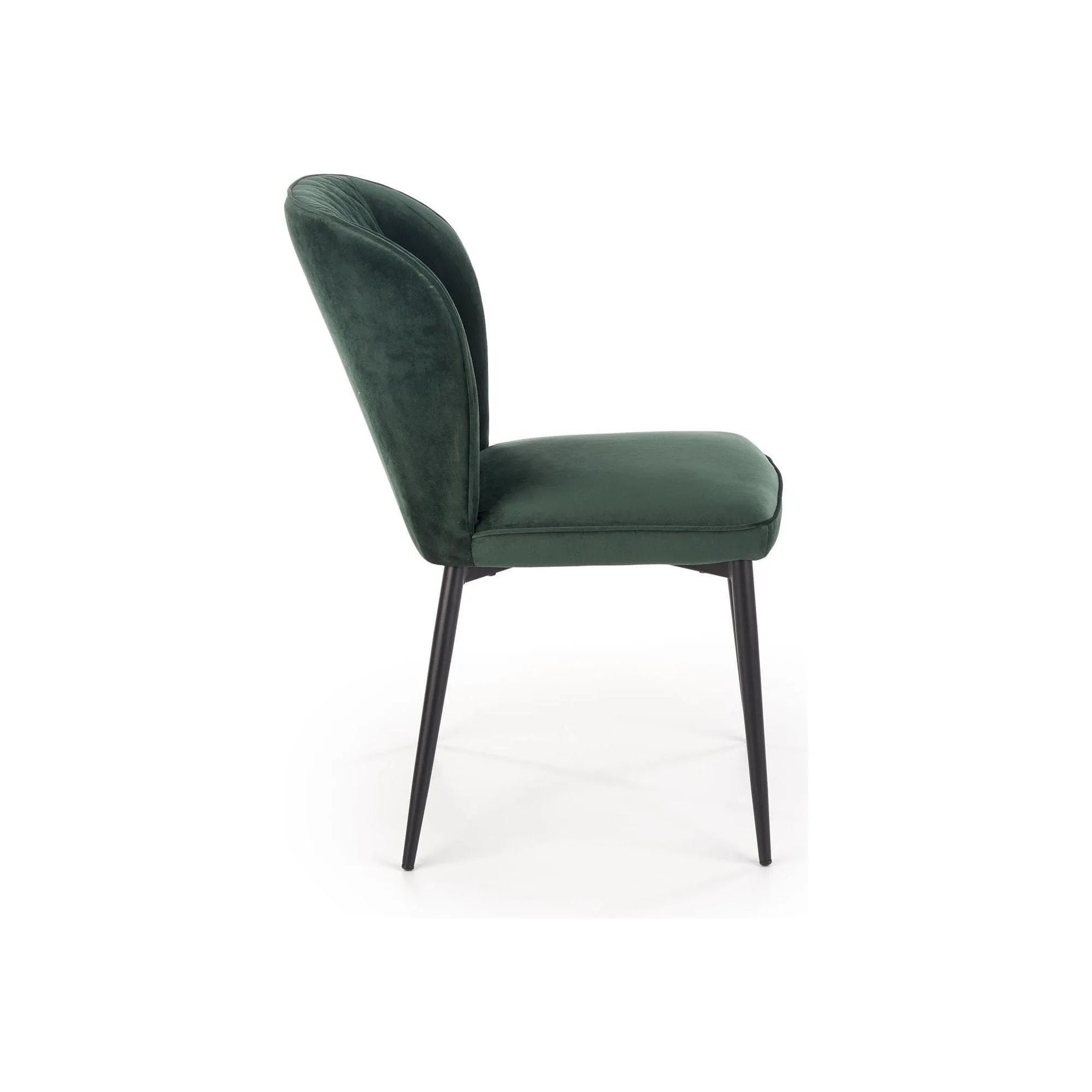 Scaun tapitat K399, verde/negru, stofa/metal, 50x60x84 cm