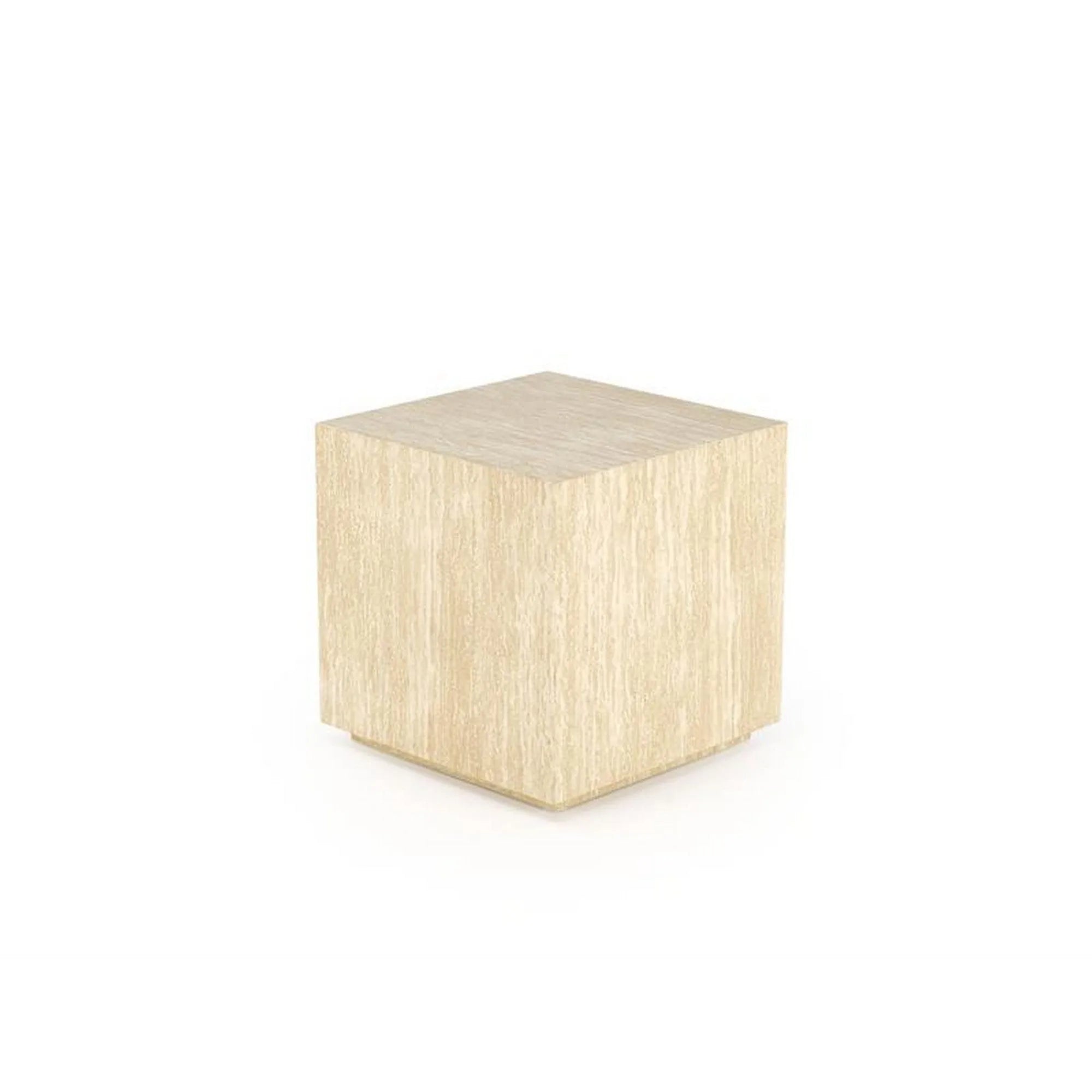 Masuta TRAVERTINO S, efect de piatra travertin, 45x45x45 cm