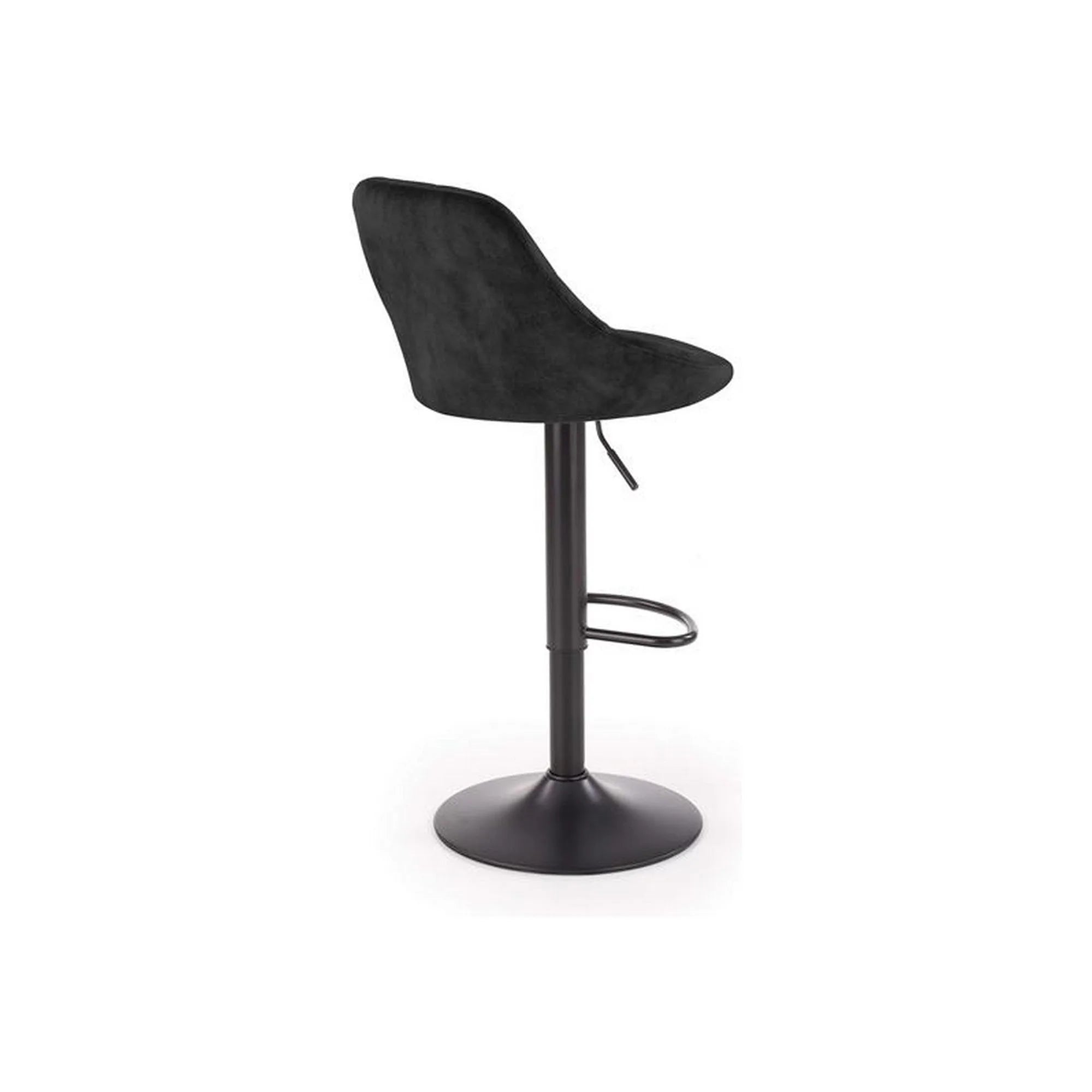 Scaun bar H101, negru, stofa catifelata/otel, 47x45x84/106 cm