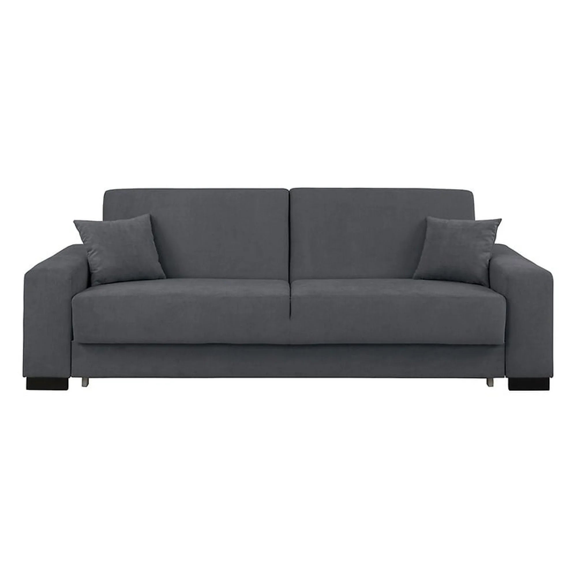 Canapea extensibila RUBIO, stofa catifelata gri - Matrix 17, cu lada depozitare, 232x95x81 cm