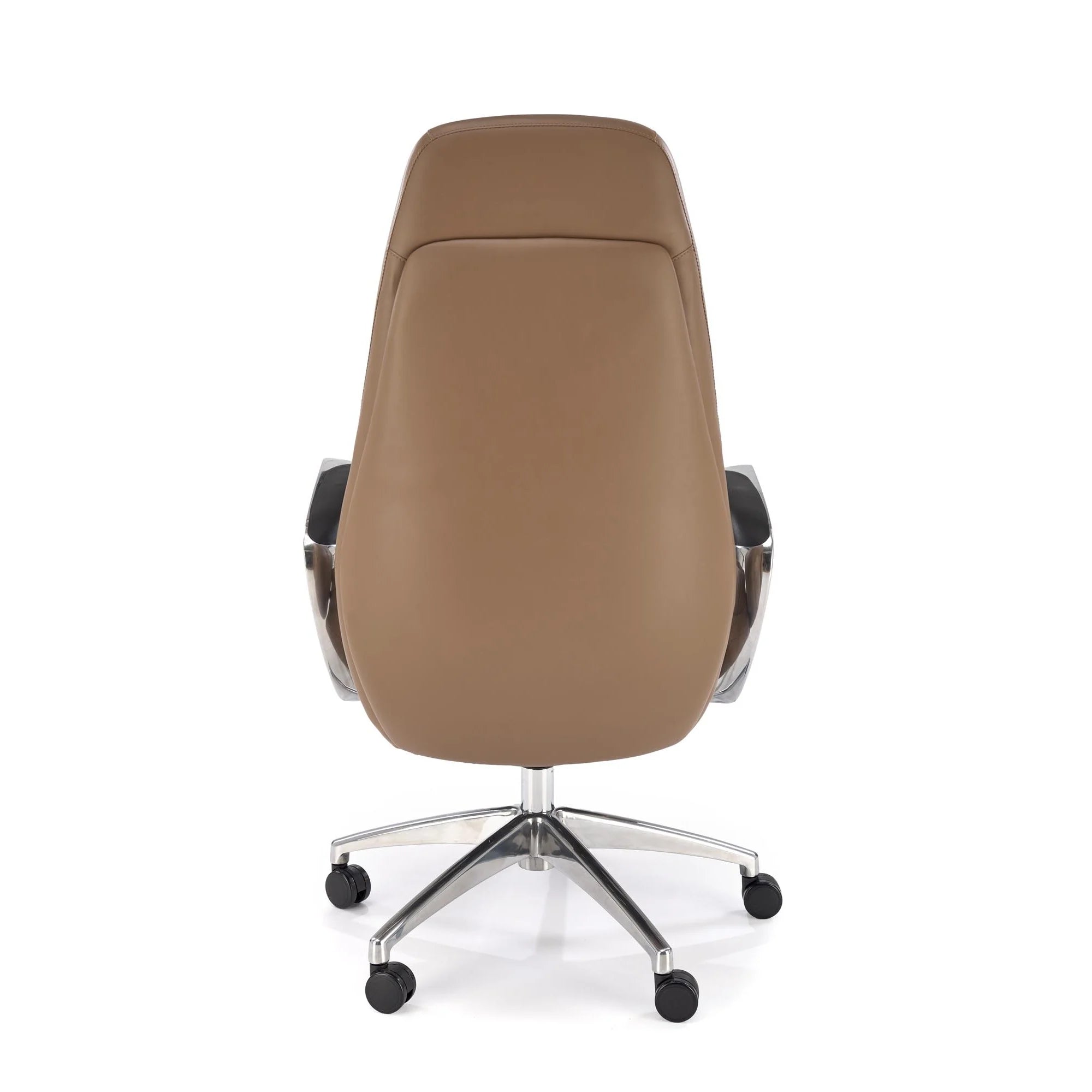 Scaun birou DARWIN, cappuccino/crom, piele ecologica/metal, 66x70x120/126 cm