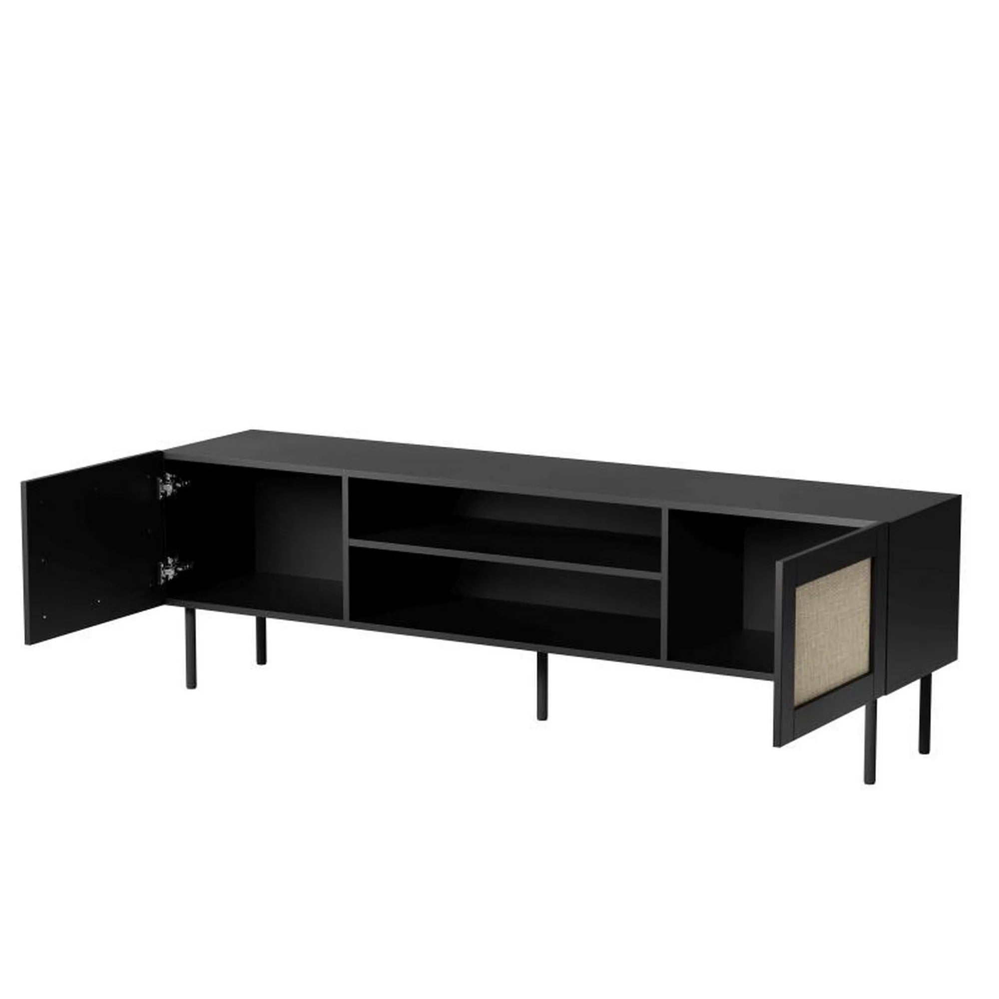 Comoda TV JUTA, negru, 180x40x56 cm