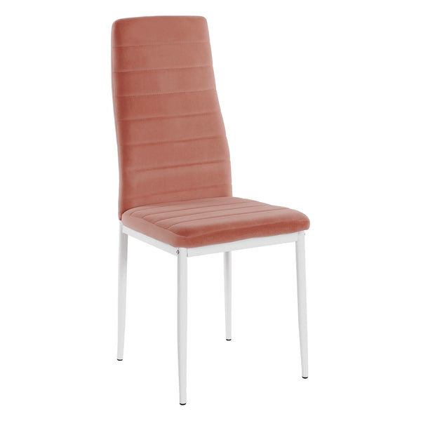 Scaun Coleta Nova, roz/alb, tesatura de catifea/metal, 41x49x96 cm
