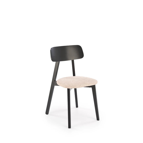 Scaun HYLO, bej/negru, stofa clasica/lemn, 48x55x82 cm