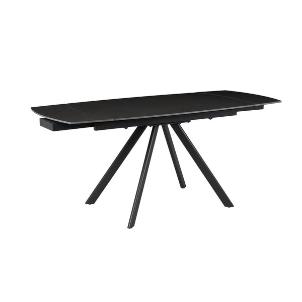Masa extensibila URSA, negru cu efect de marmura, ceramica/metal, 125/180x80x76 cm