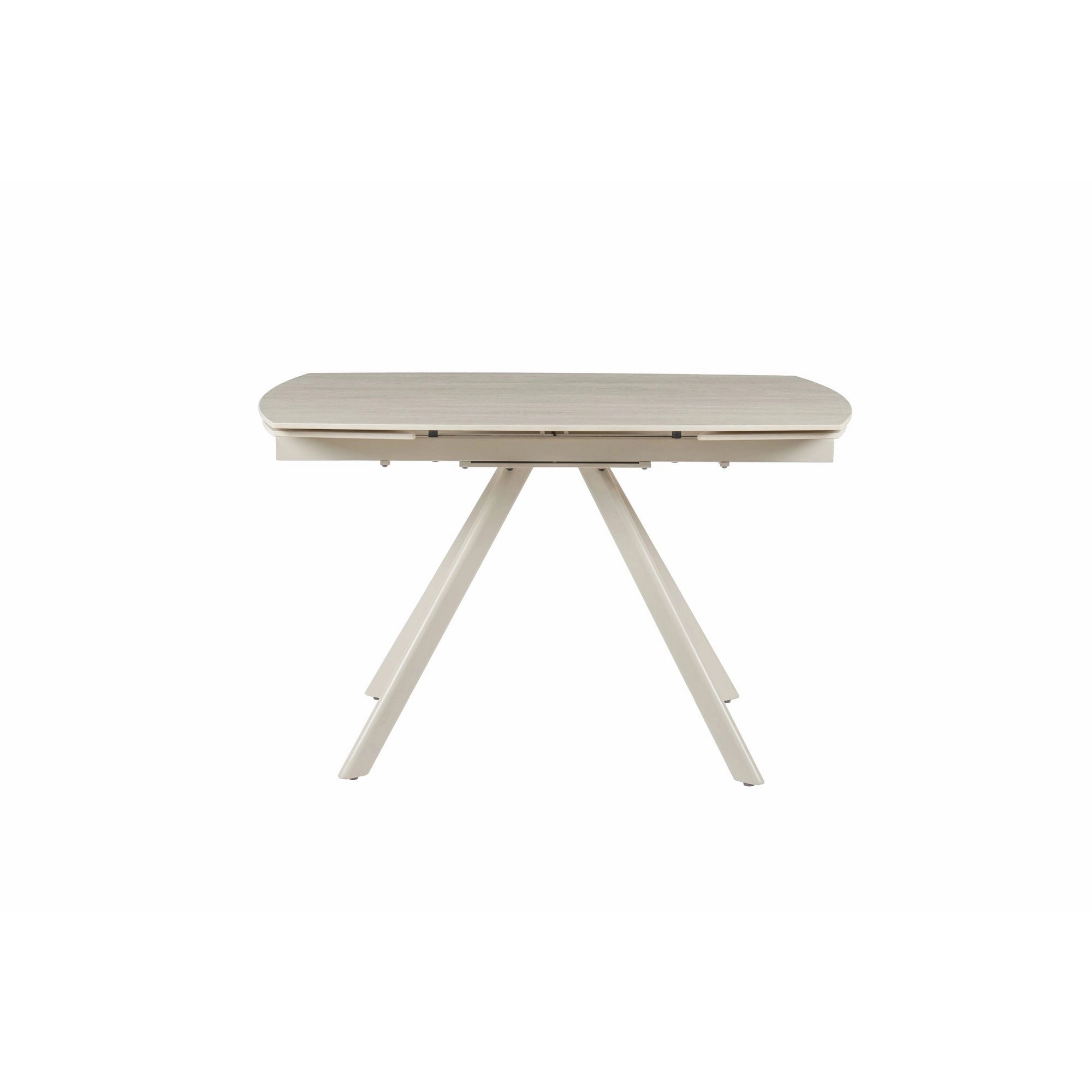 Masa extensibila URSA, grej cu efect de piatra travertin, ceramica/metal, 125/180x80x76 cm