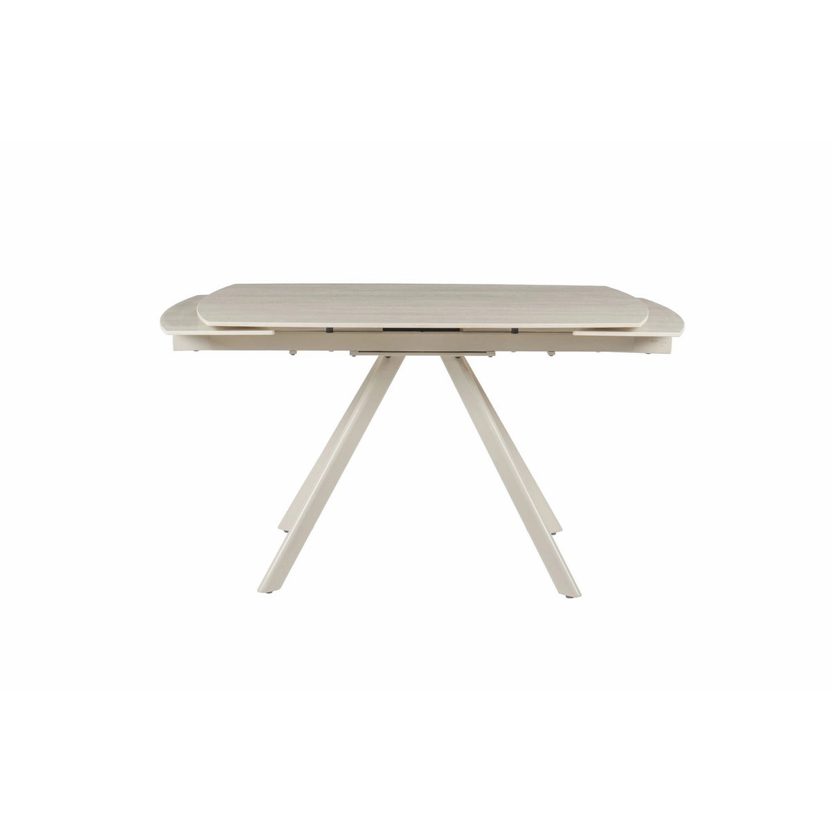 Masa extensibila URSA, grej cu efect de piatra travertin, ceramica/metal, 125/180x80x76 cm