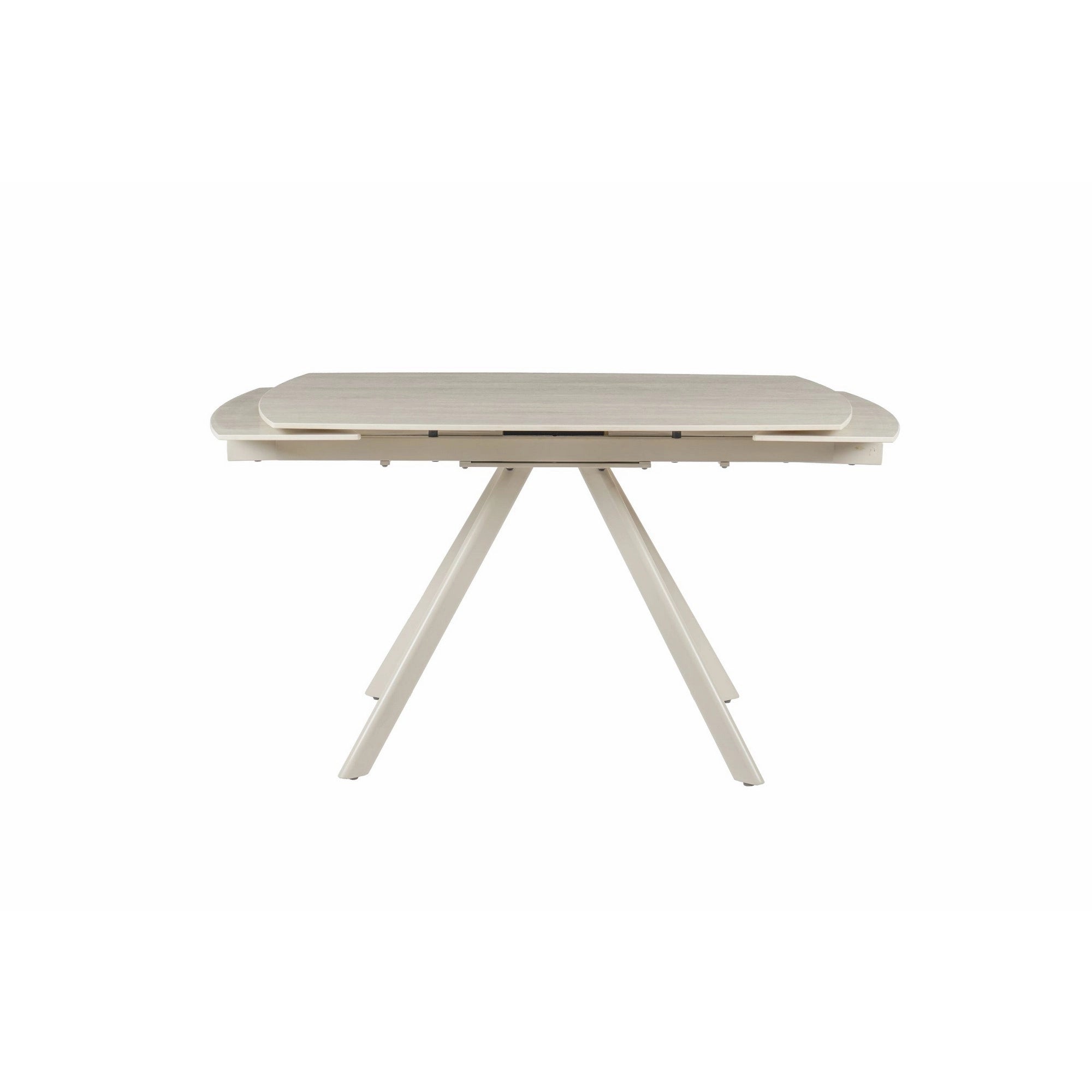 Masa extensibila URSA, grej cu efect de piatra travertin, ceramica/metal, 125/180x80x76 cm