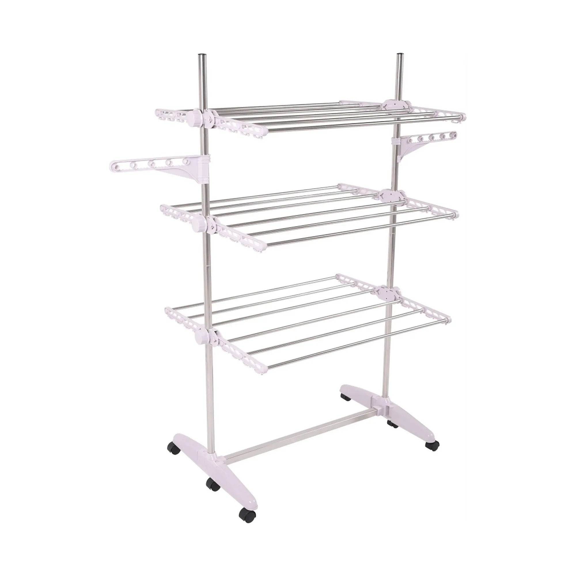 Uscator haine DENAL, alb/crom, metal/plastic, 88x66x147 cm