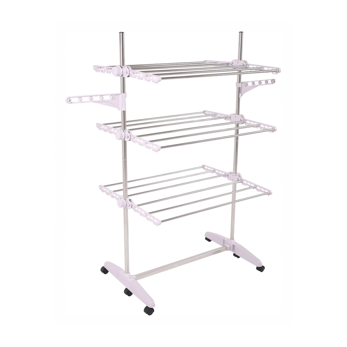 Uscator haine DENAL, alb/crom, metal/plastic, 88x66x147 cm