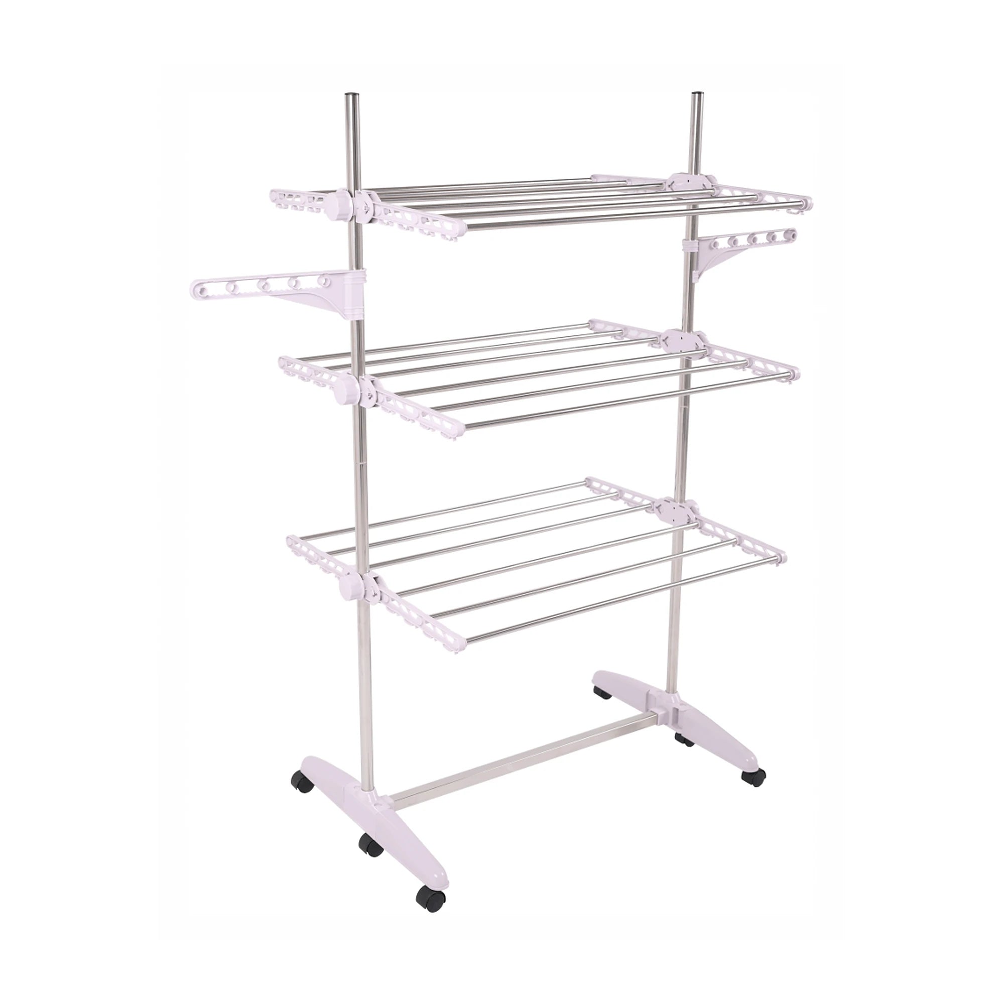 Uscator haine DENAL, alb/crom, metal/plastic, 88x66x147 cm