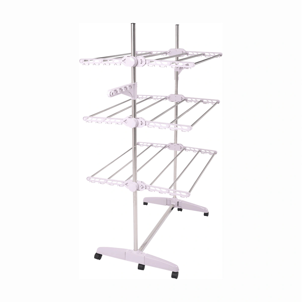 Uscator haine DENAL, alb/crom, metal/plastic, 88x66x147 cm