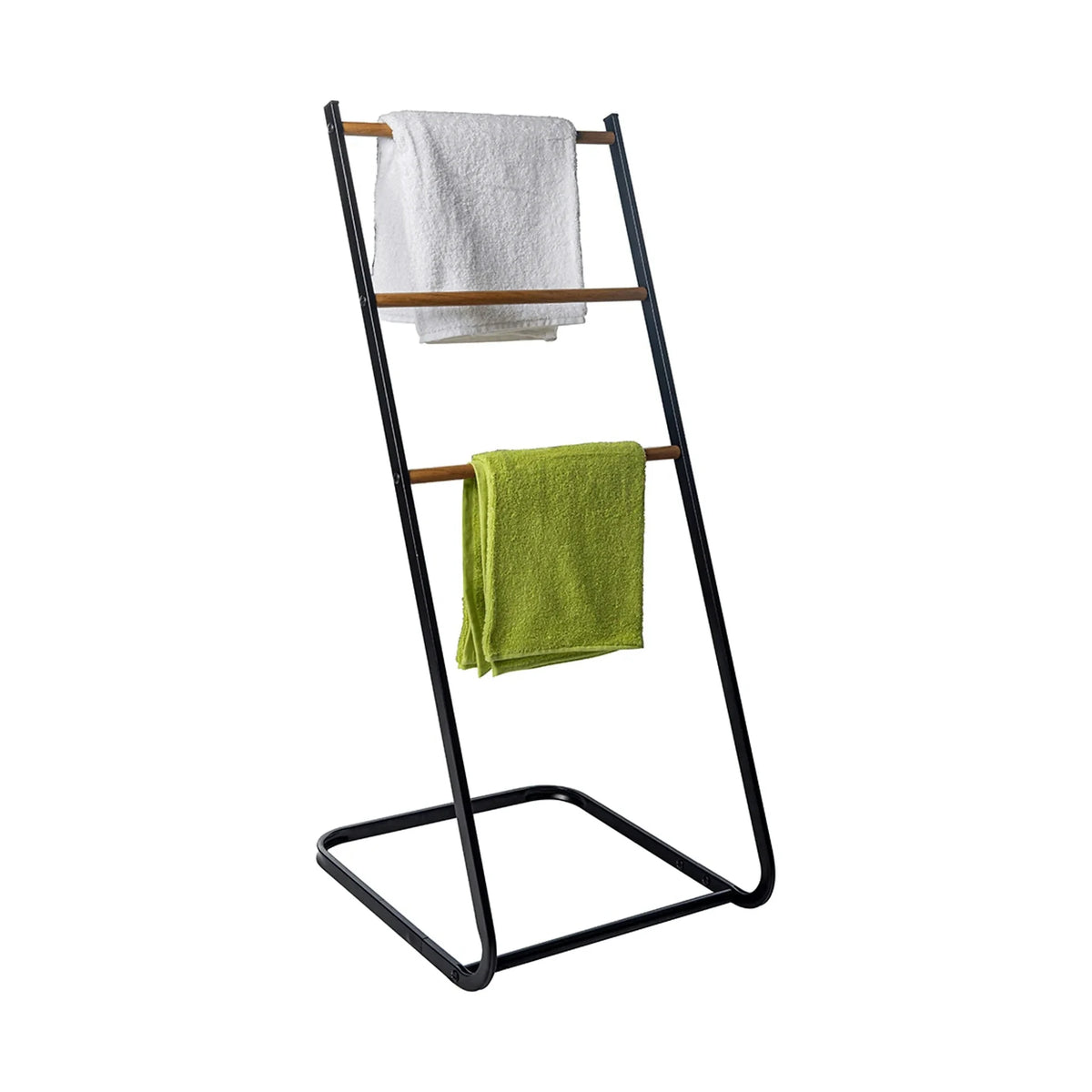 Uscator haine ZONKER, negru/nuc, metal/lemn, 40x38x89 cm