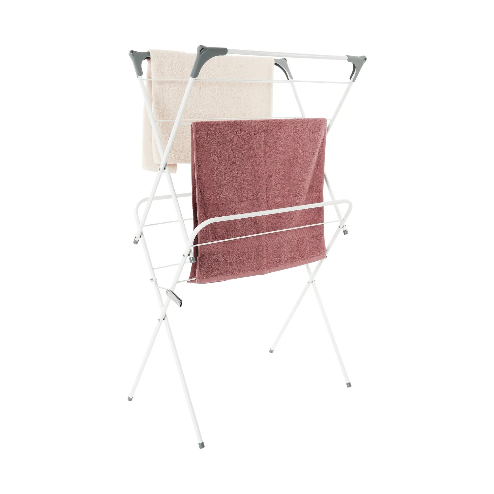 Uscator pliabil haine NODAR, alb/gri, metal/plastic, 60x37x105 cm