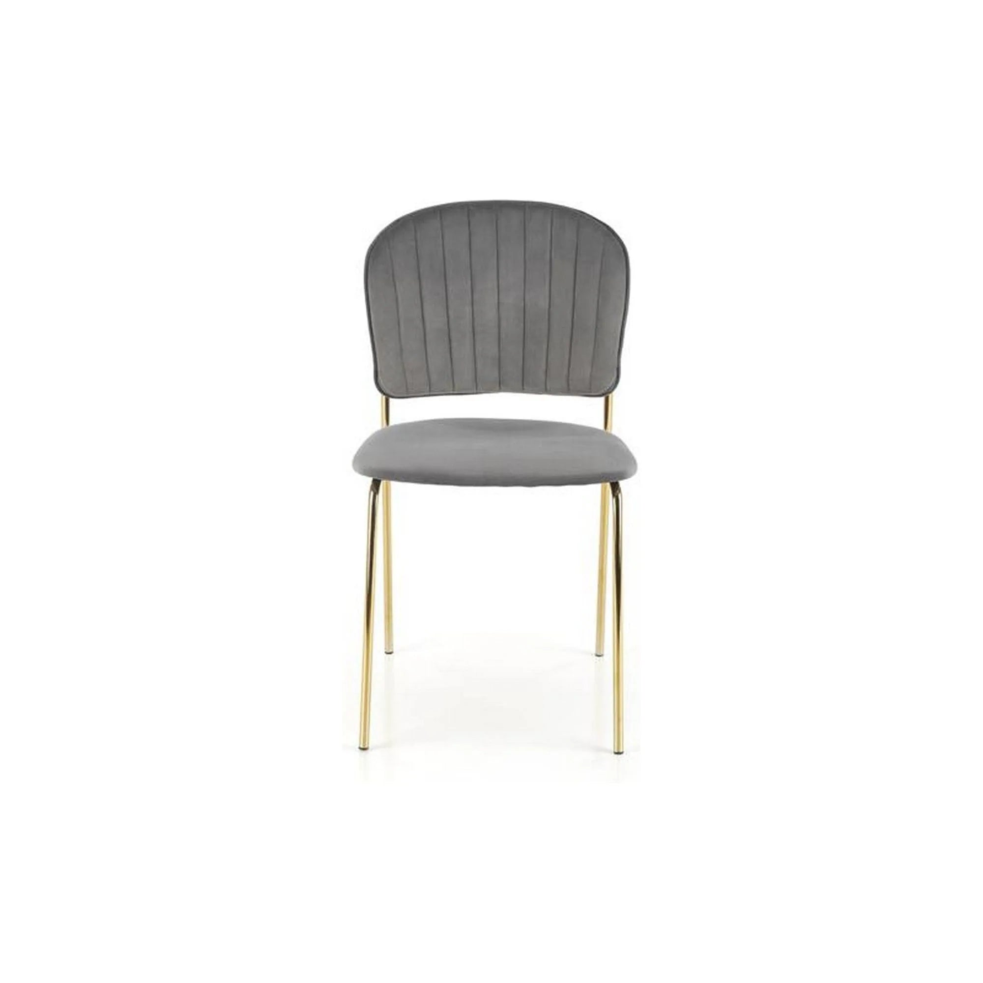 Scaun tapitat K499, gri/auriu, stofa catifelata, 47x56x85 cm