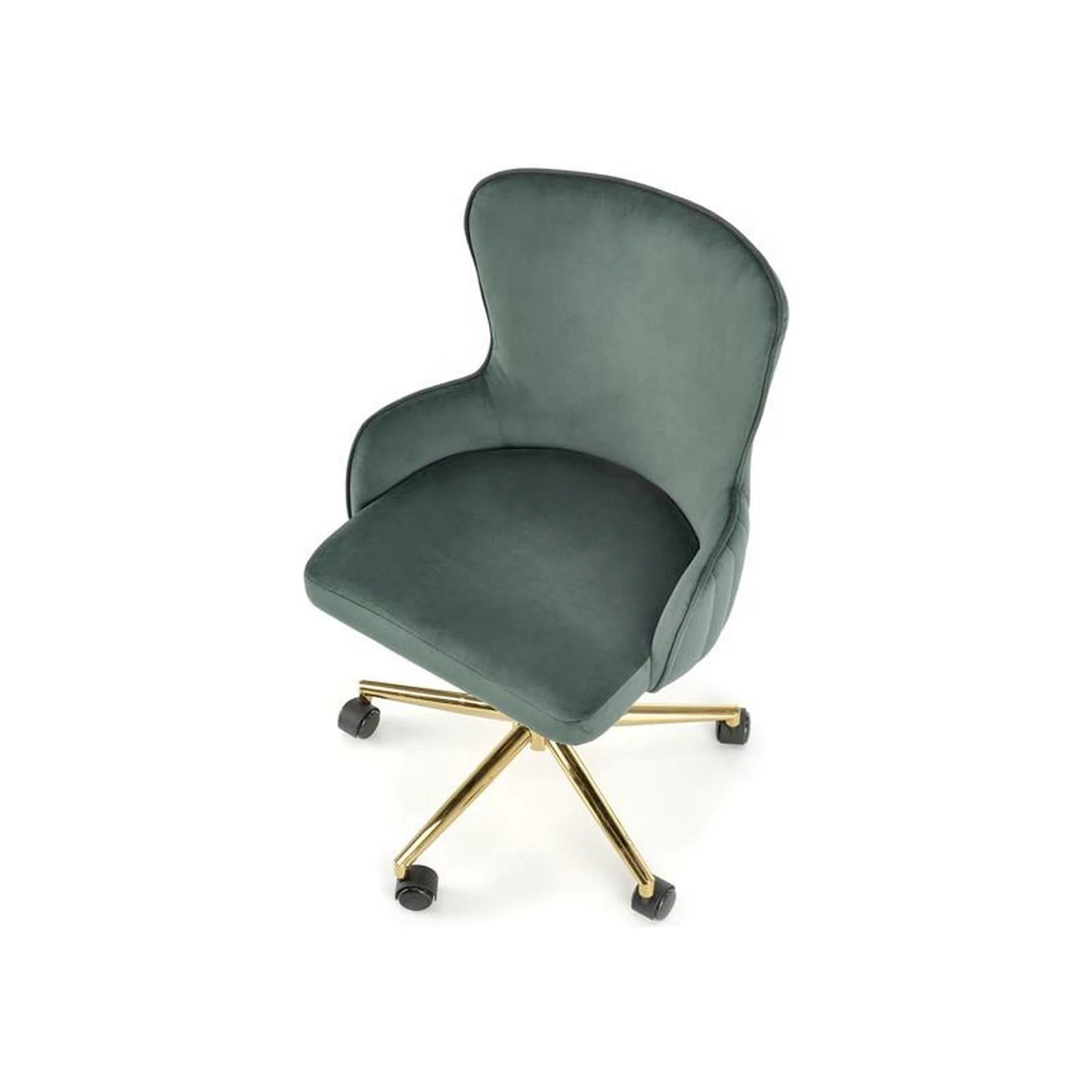Scaun birou TIMOTEO, verde inchis, stofa catifelata, 55x55x77-85 cm