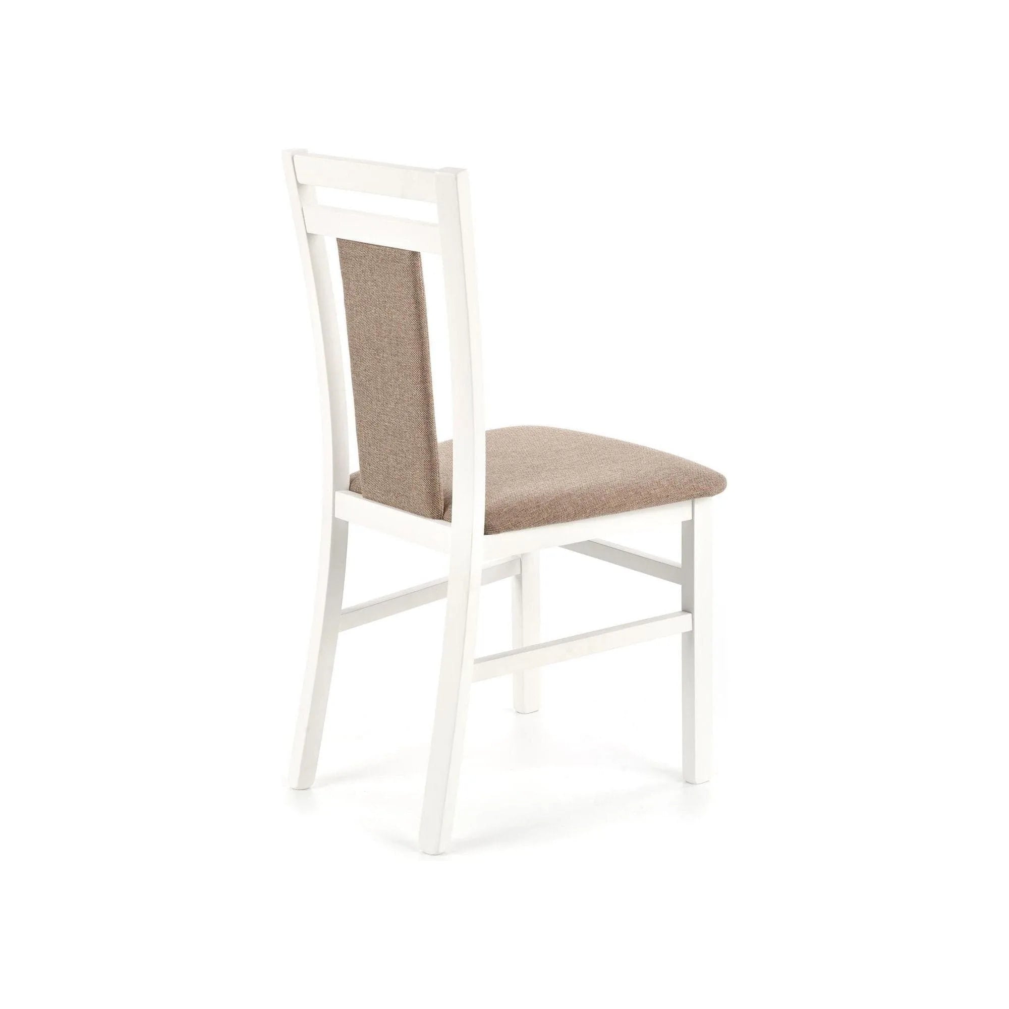 Scaun HUBERT 8, bej/alb, stofa clasica/lemn de fag, 45x51x90 cm