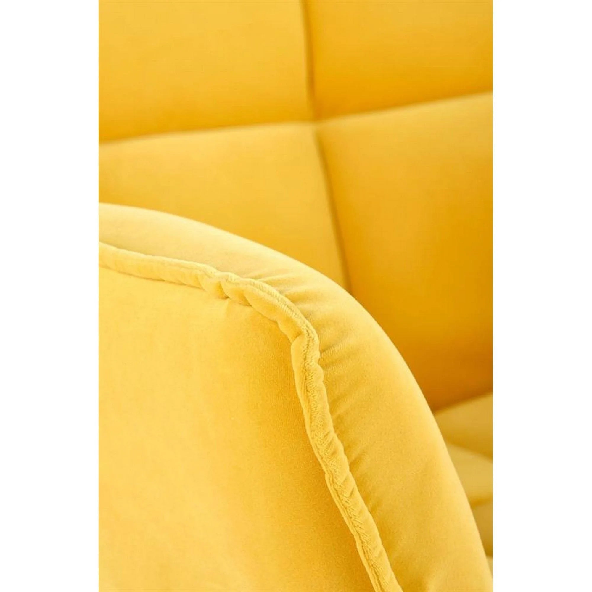 Fotoliu BELTON, galben/negru, stofa catifelata/otel, 74x73x78 cm