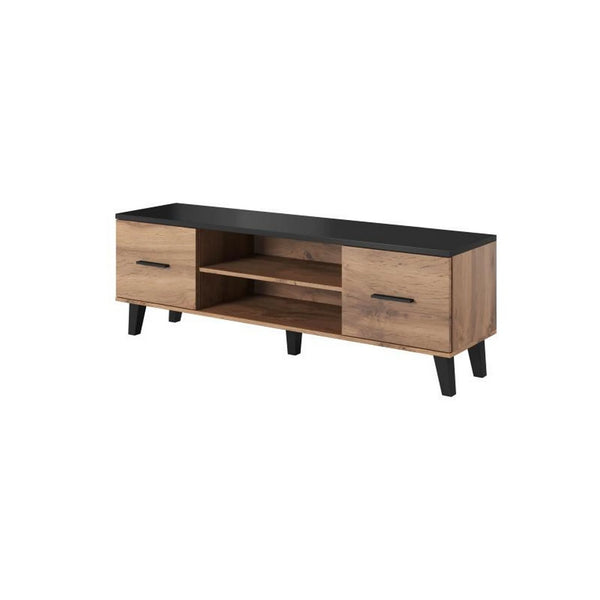 Comoda TV LOTTA, stejar wotan/negru, PAL, 160x40x53 cm