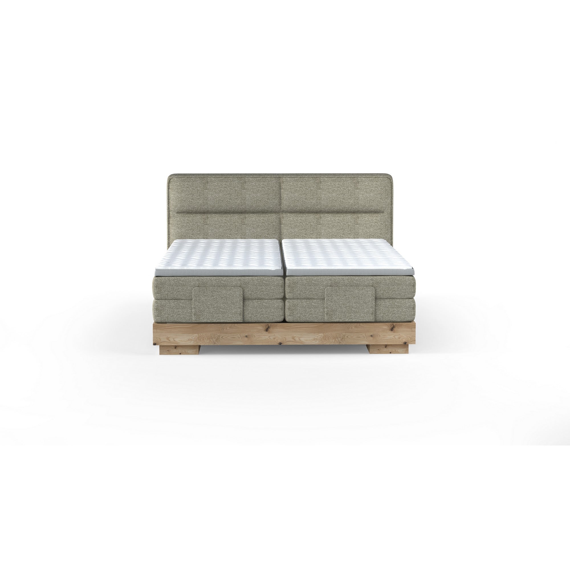 Pat boxspring VALSEN 180x200, personalizabil materiale Gama Premium, cu mecanism electric, saltele si topper