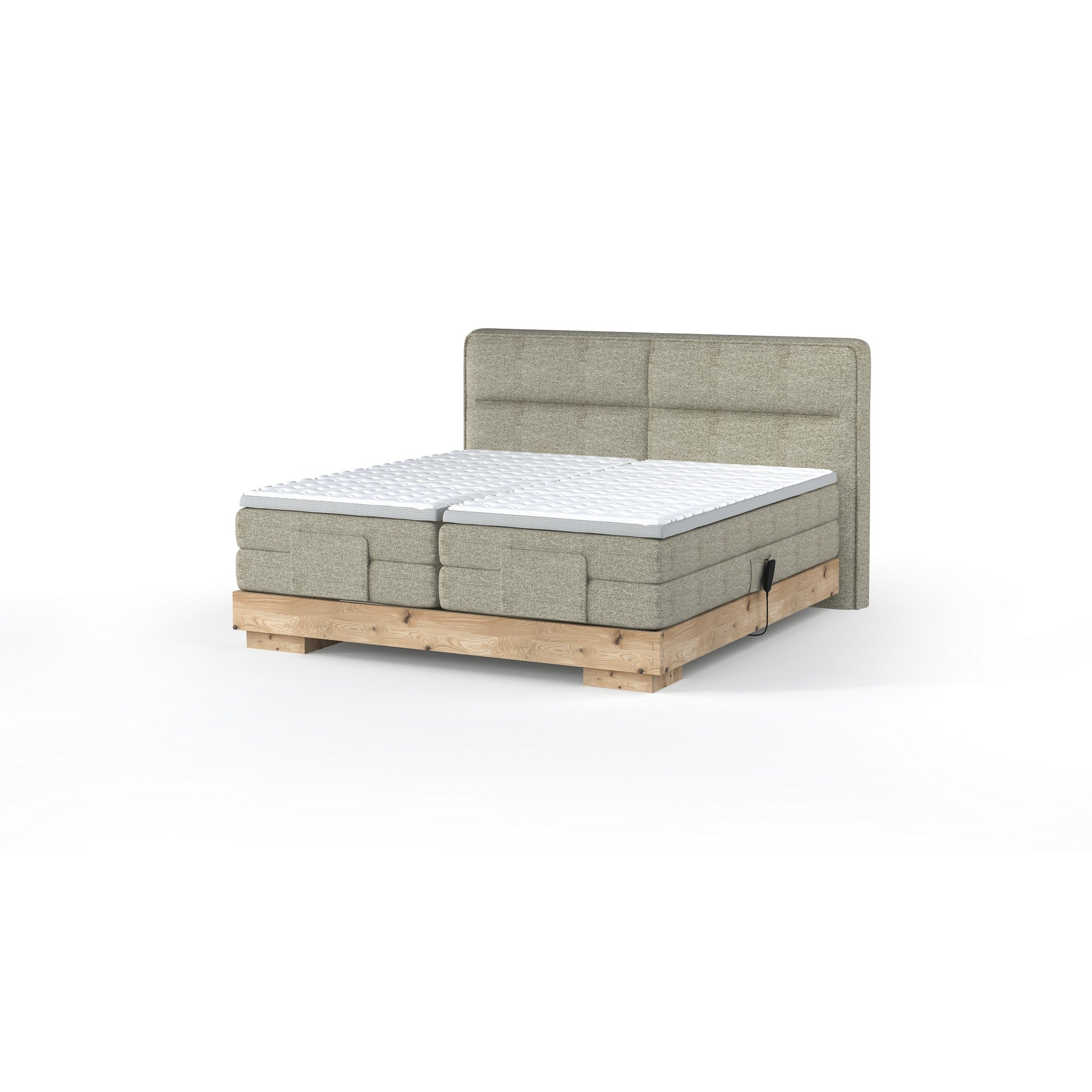 Pat boxspring VALSEN 180x200, personalizabil materiale Gama Premium, cu mecanism electric, saltele si topper