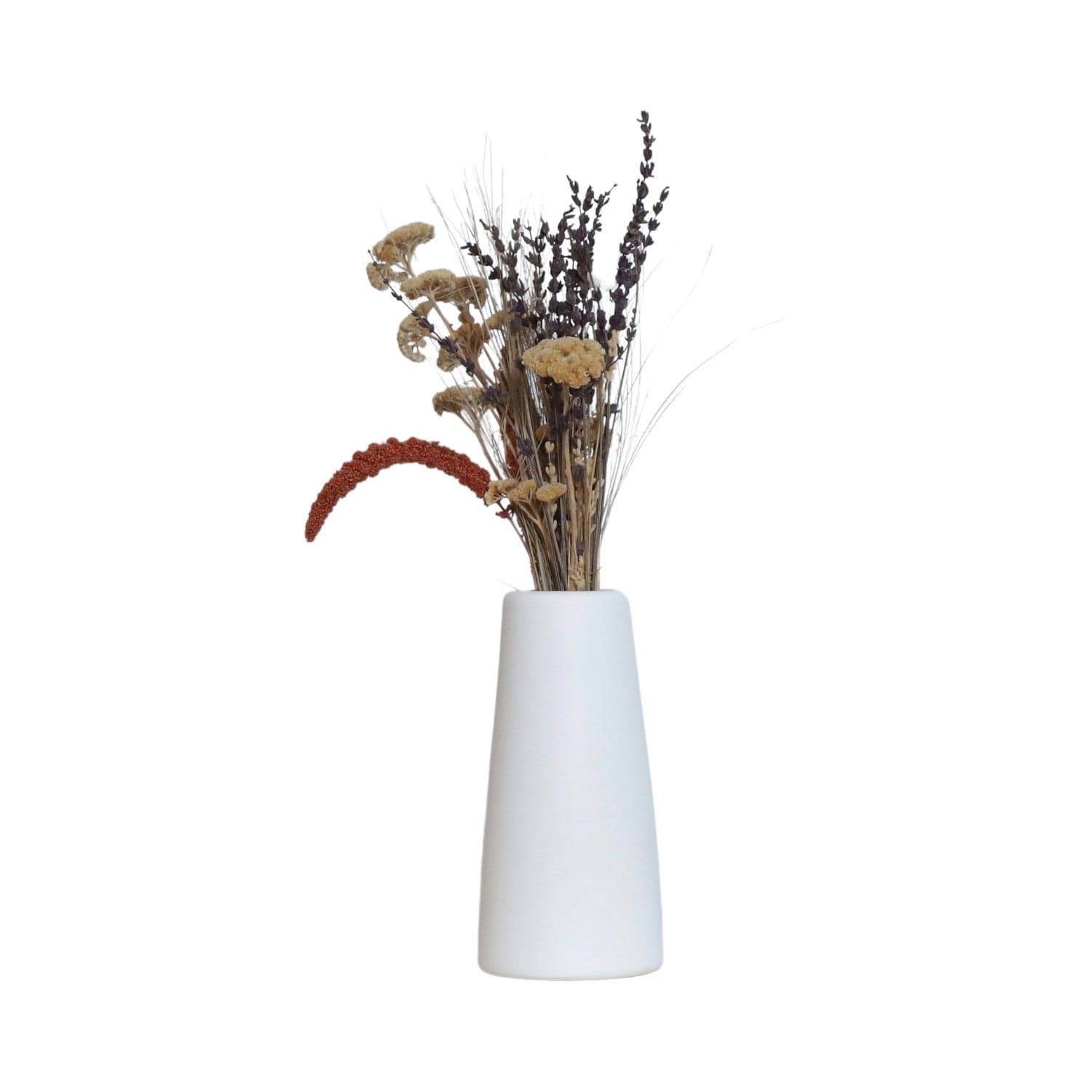 Vaza CONICAL, alb, ceramica, 10x22 cm