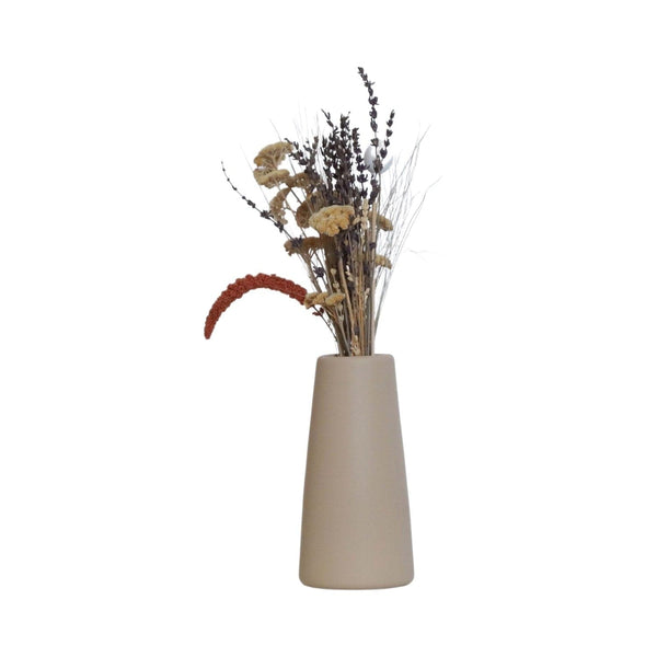 Vaza CONICAL, bej, ceramica, 10x22 cm