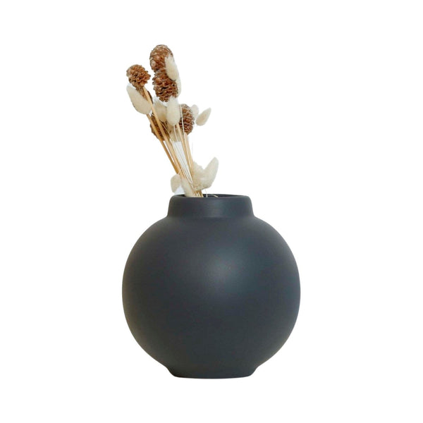 Vaza TOPIK, gri, ceramica, 13x13x13 cm