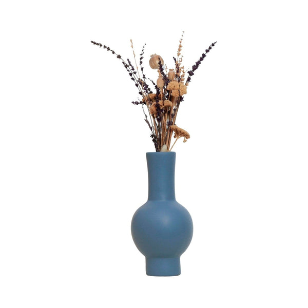 Vaza TRUF, albastru, ceramica, 10x10x26 cm