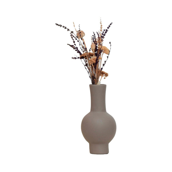 Vaza TRUF, gri, ceramica, 10x10x26 cm