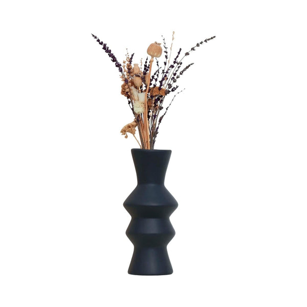 Vaza ZIGAS, gri antracit, ceramica, 10x10x24 cm
