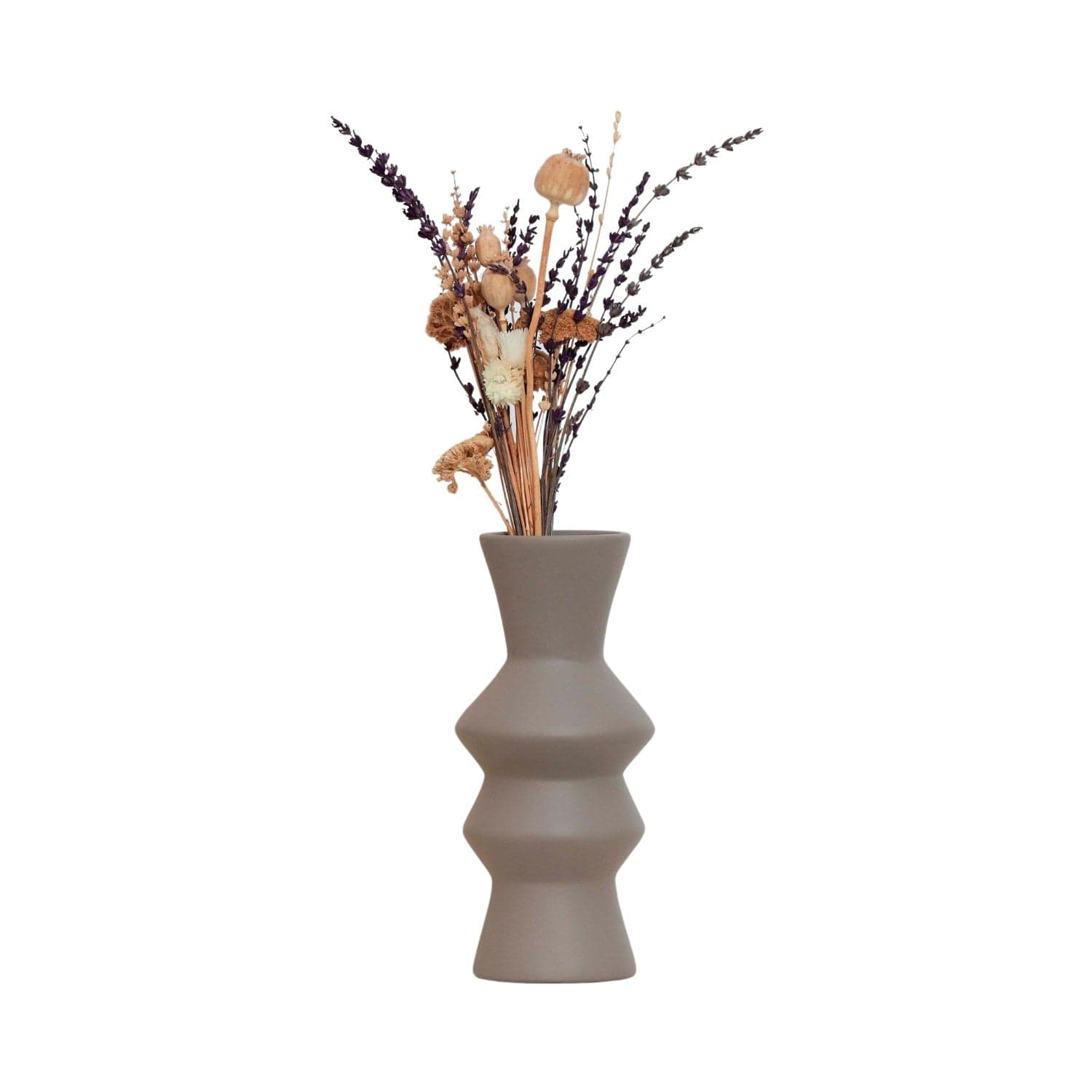 Vaza ZIGAS, gri, ceramica, 10x10x24 cm