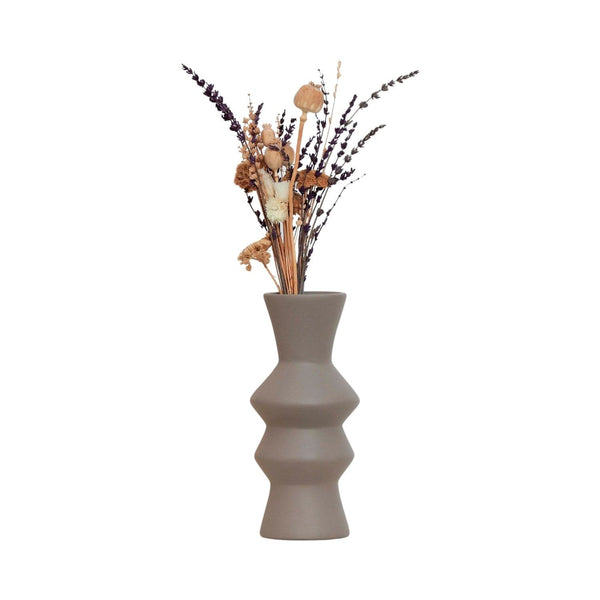 Vaza ZIGAS, gri, ceramica, 10x10x24 cm