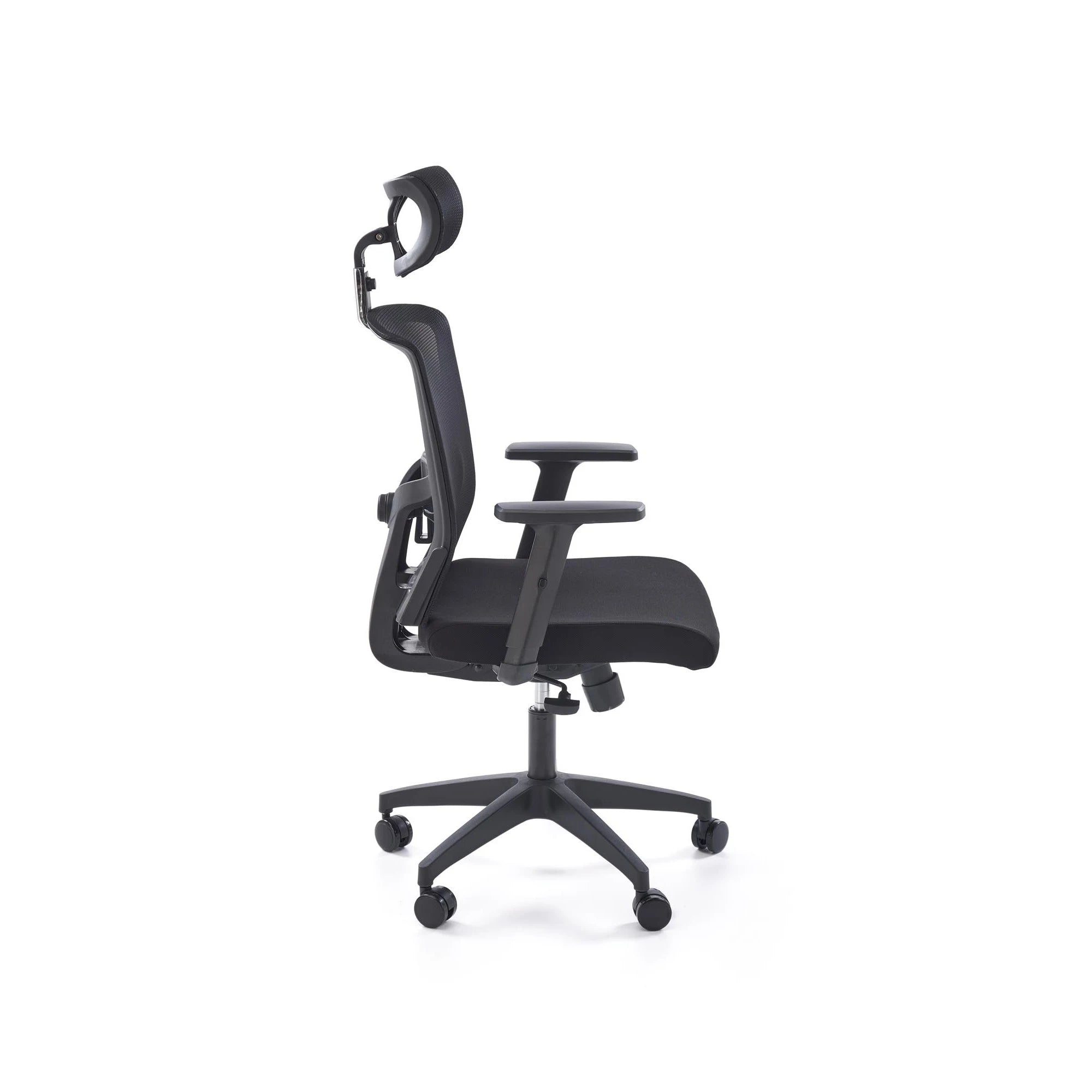 Scaun birou MASON, negru, stofa/plasa, 62x62x120/130 cm