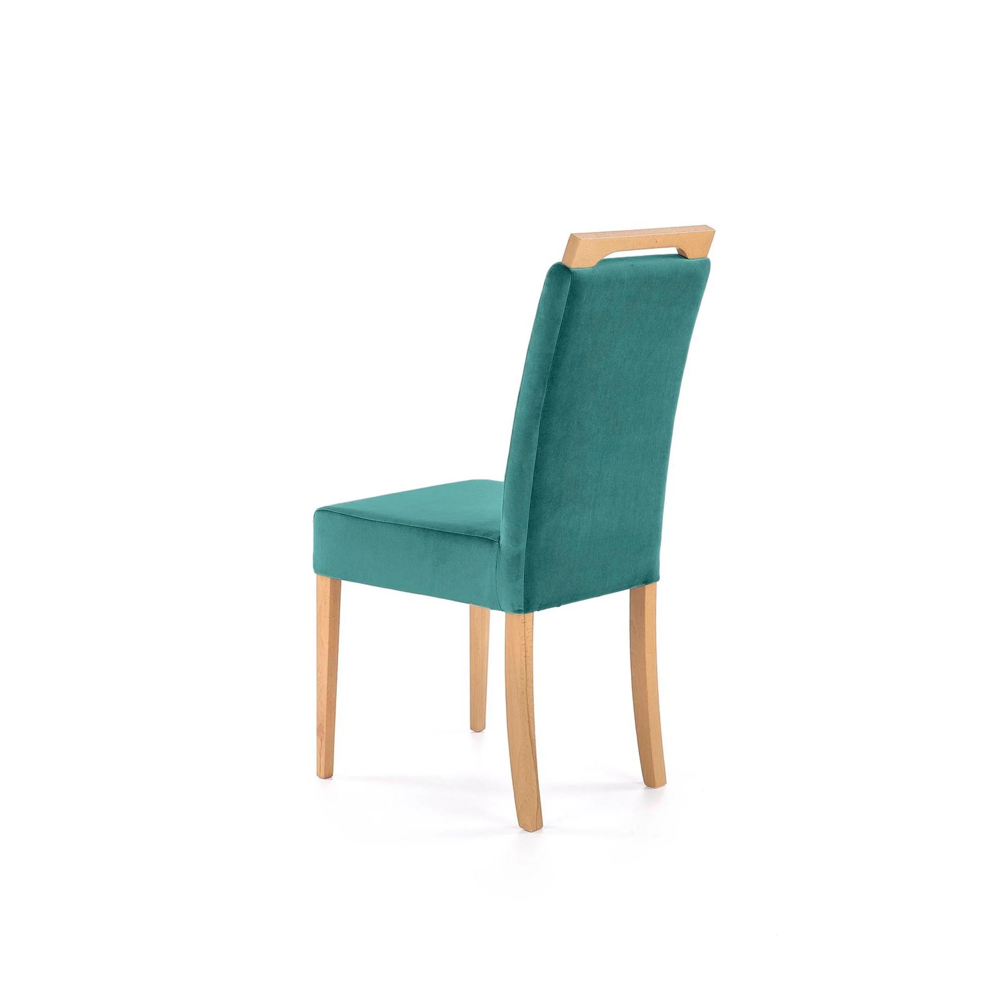 Scaun CLARION, verde/stejar, stofa catifelata/lemn, 42x58x97 cm