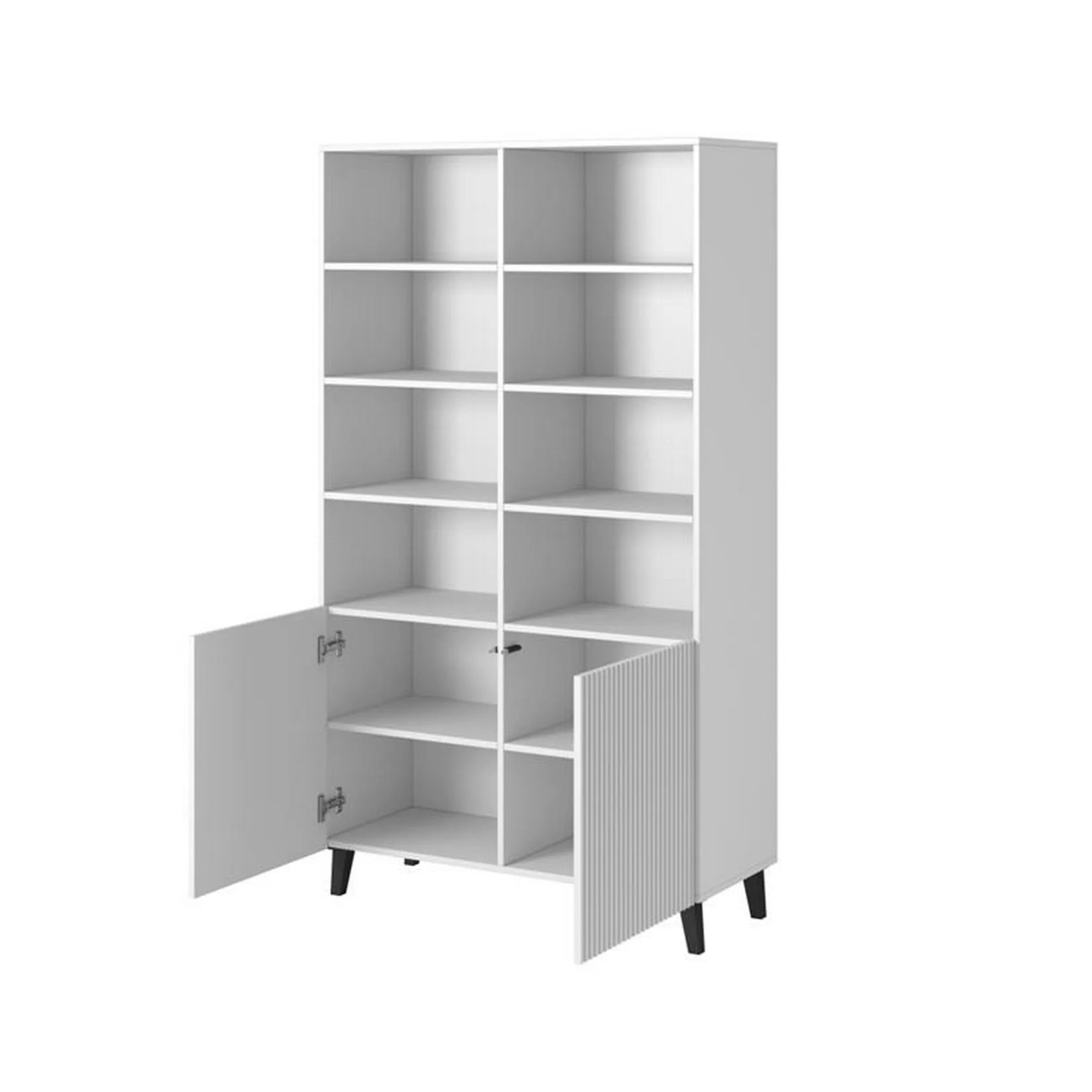 Biblioteca PAFOS, alb, PAL laminat, 101x40x177 cm