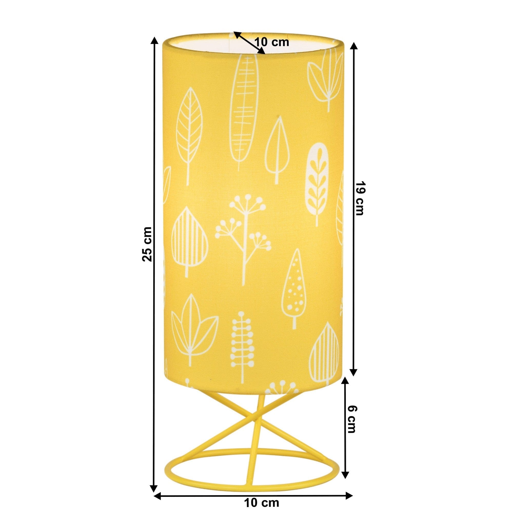 Veioza AVAM, galben, material textil/metal, 10x25 cm