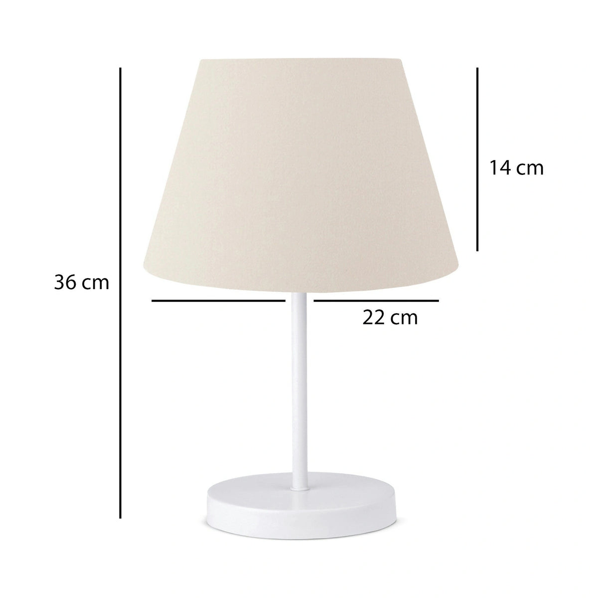 Veioza AYD-3121, bej/alb, material textil/metal, 22x36 cm