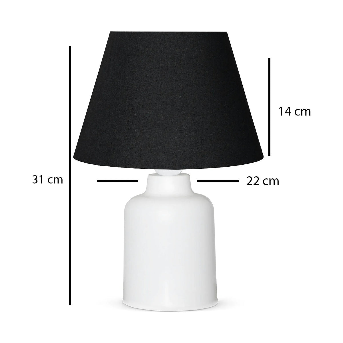Veioza AYD-3163, negru/alb, material textil/plastic, 22x31 cm