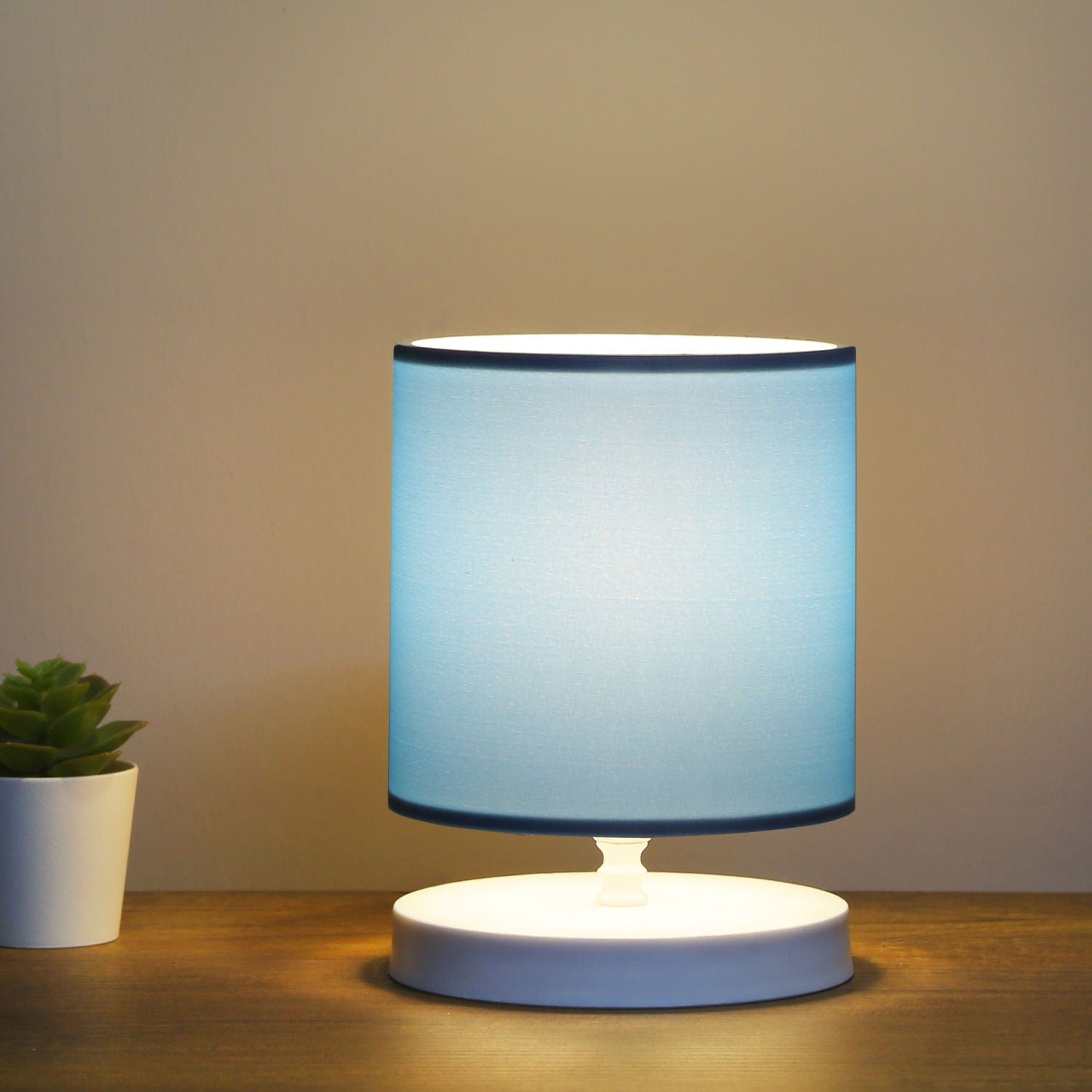 Veioza AYD-3252, albastru/alb, material textil/plastic, 15x21 cm