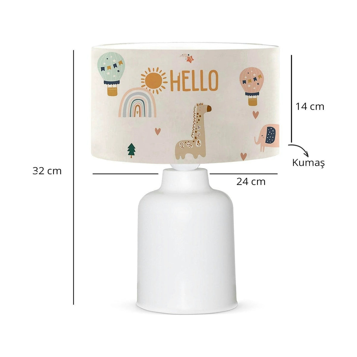 Veioza AYD-3395, multicolor, material textil/plastic, 24x32 cm