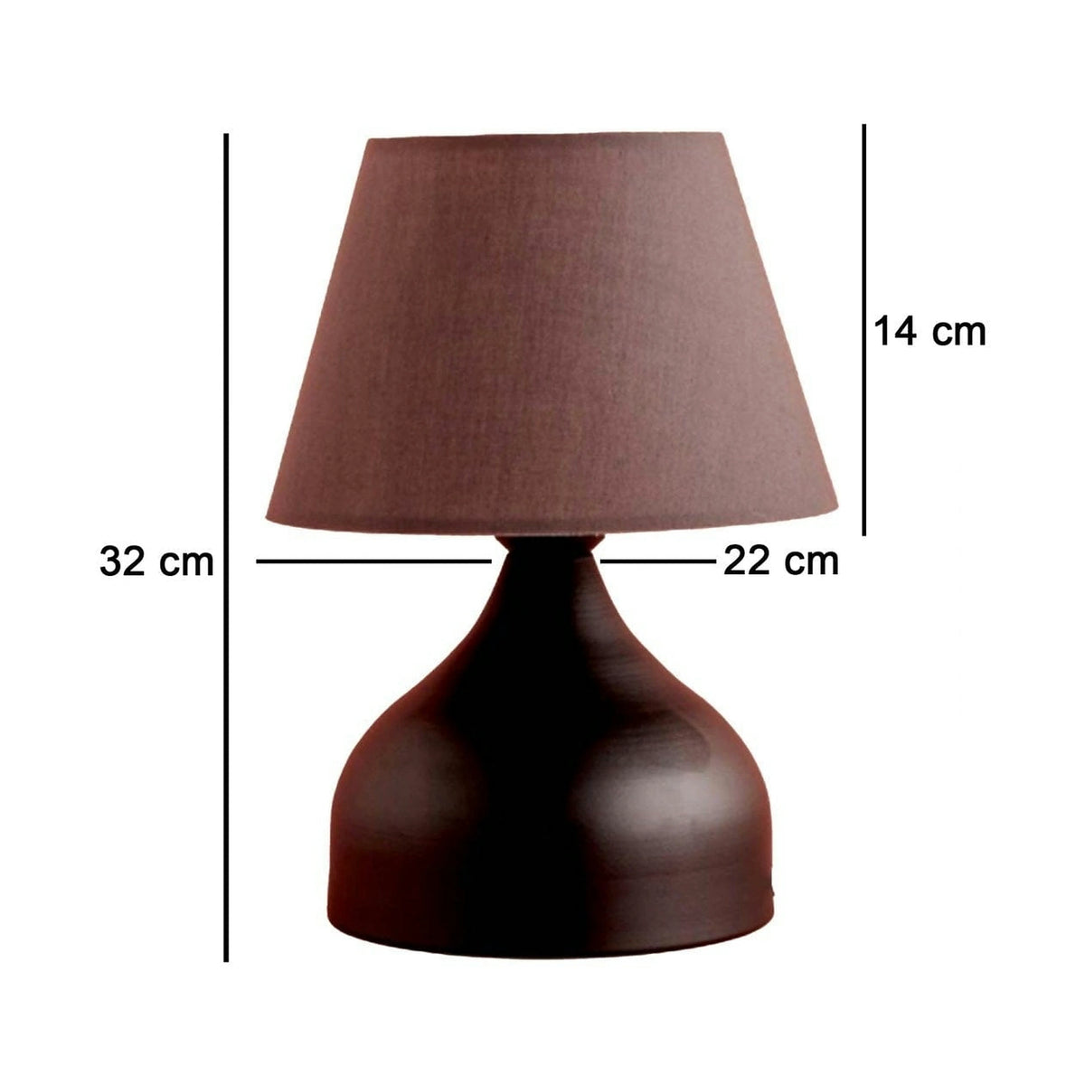 Veioza AYD-3434, maro, material textil/metal, 22x32 cm