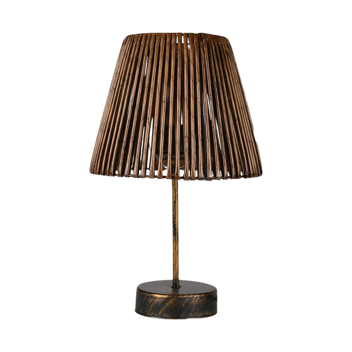 Veioza FAUNE, negru/maro, bambus/metal, 25x45 cm