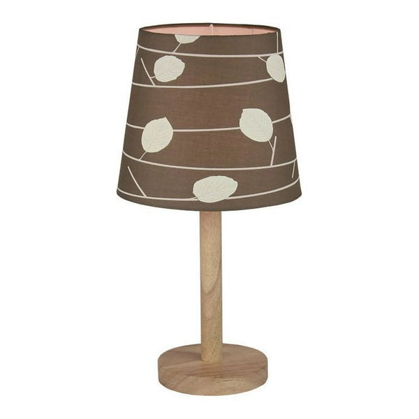Veioza QENNY TYP 6 LT6026, maro/stejar, material textil/lemn, 20x39 cm