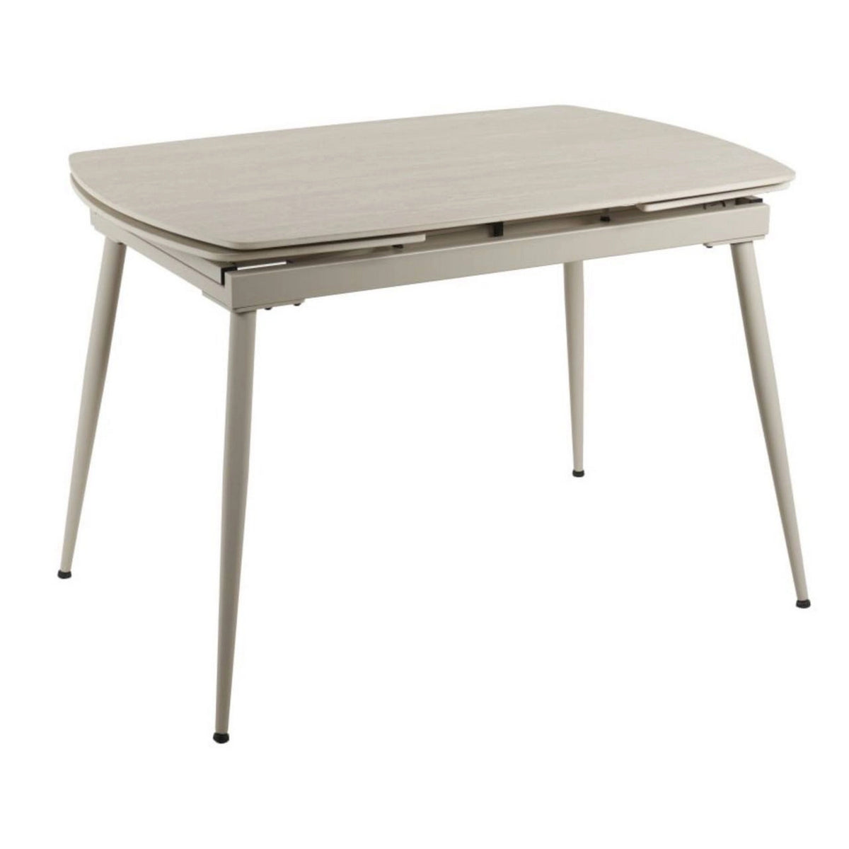 Masa extensibila VELA, grej cu efect de piatra travertin, ceramica/metal, 110/170x75x76 cm