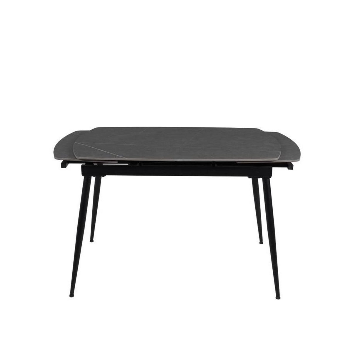 Masa extensibila VELA, gri cu efect de marmura, ceramica/metal, 110/170x75x76 cm