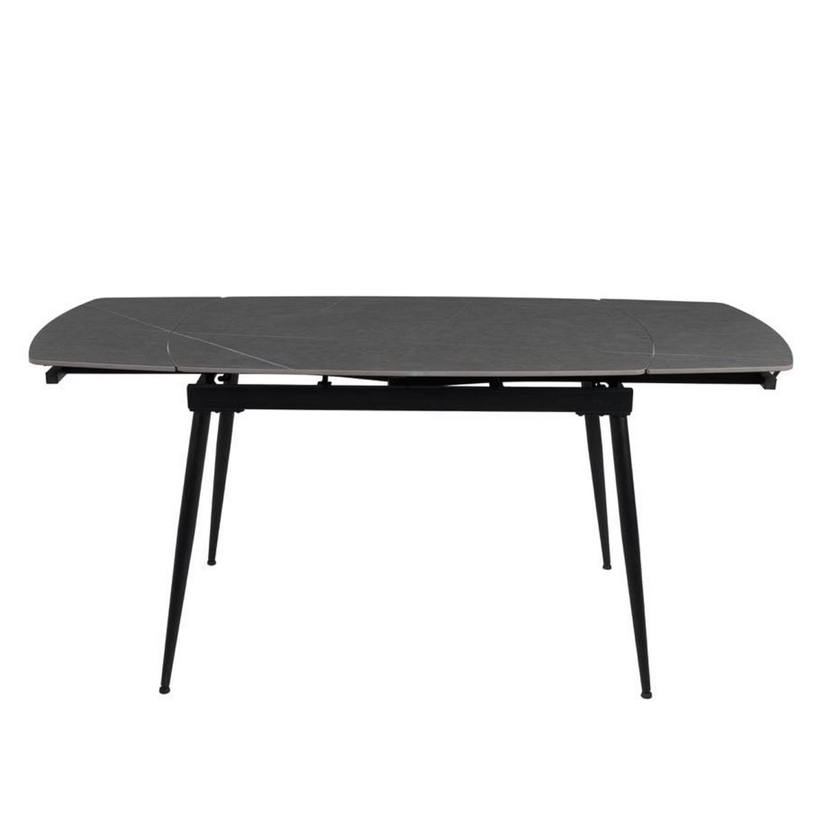 Masa extensibila VELA, gri cu efect de marmura, ceramica/metal, 110/170x75x76 cm